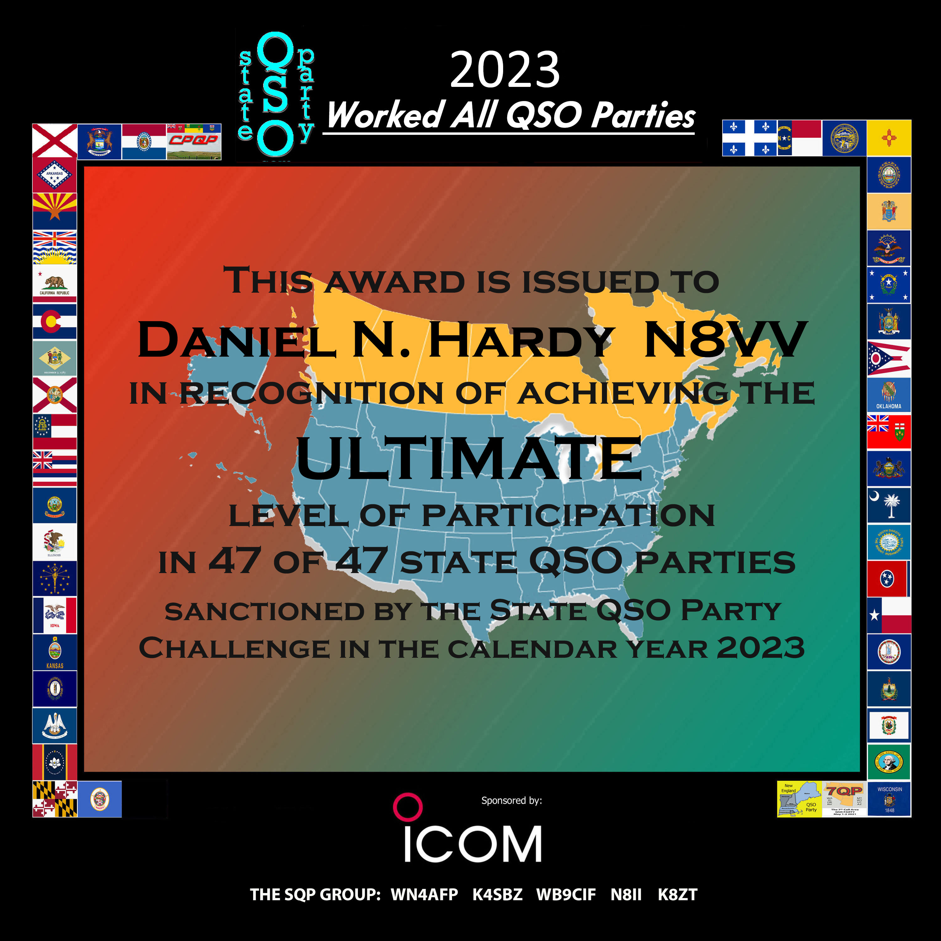 N8VV QSO Party Certificate