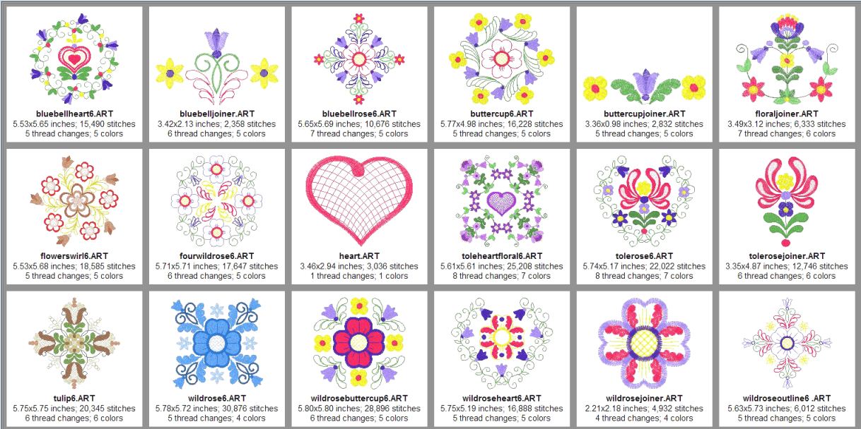 size & color Chart