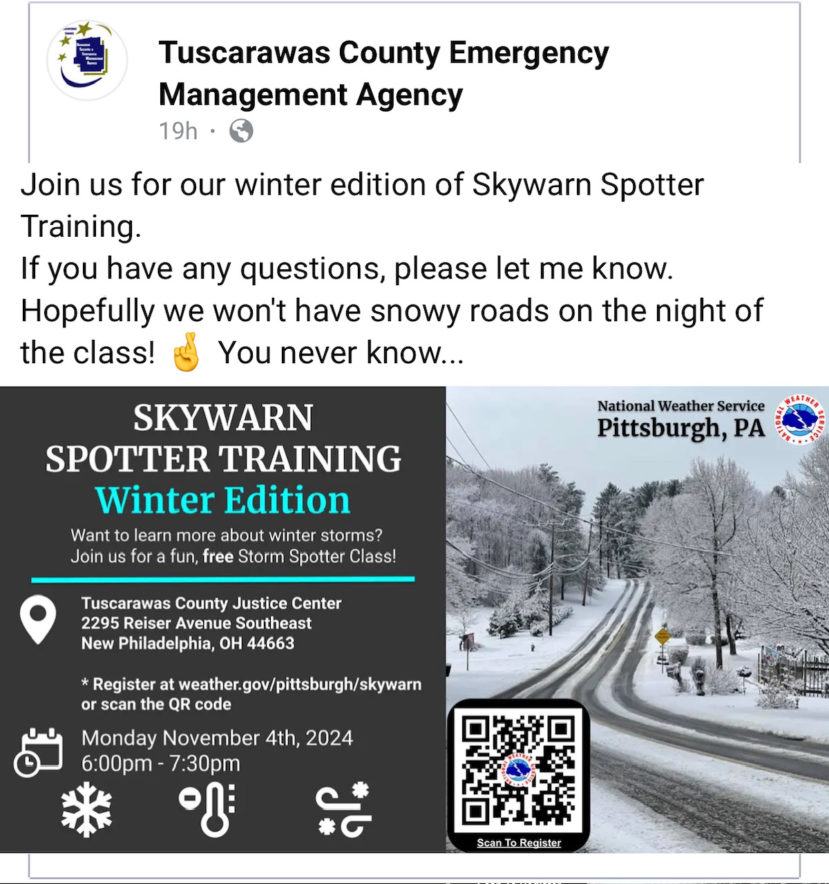 Tusco Winter Skywarn Class