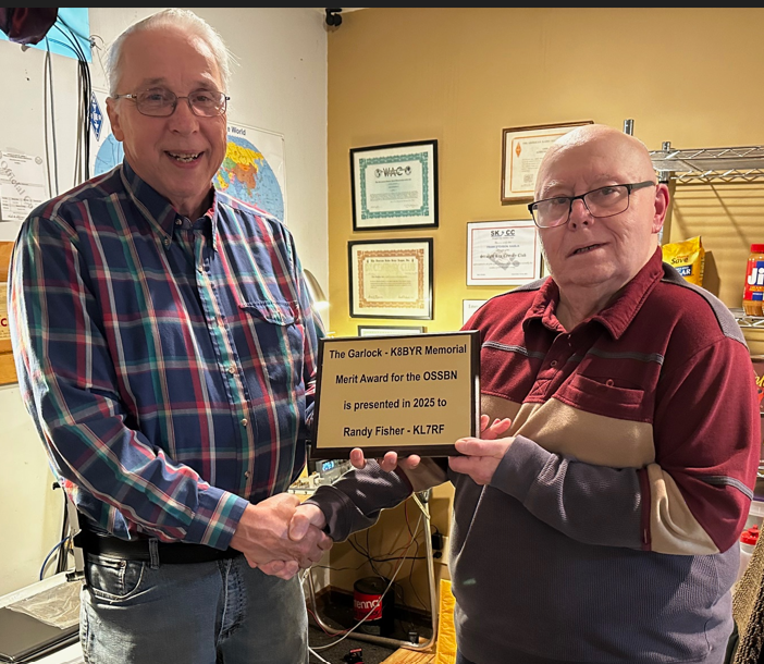 KL7RF receiving OSSBN Award